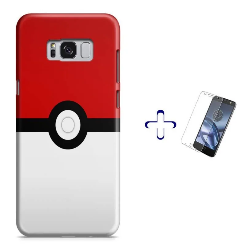 Kit Capa Galaxy S8 Pokemon Pokebola Pokeball+Pel.Vidro(BD01)