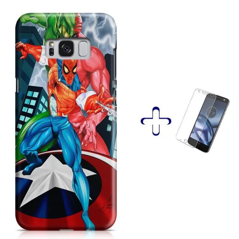 Kit Capa Galaxy S8 Spider-man Homen Aranha+ Pel.Vidro (BD01)