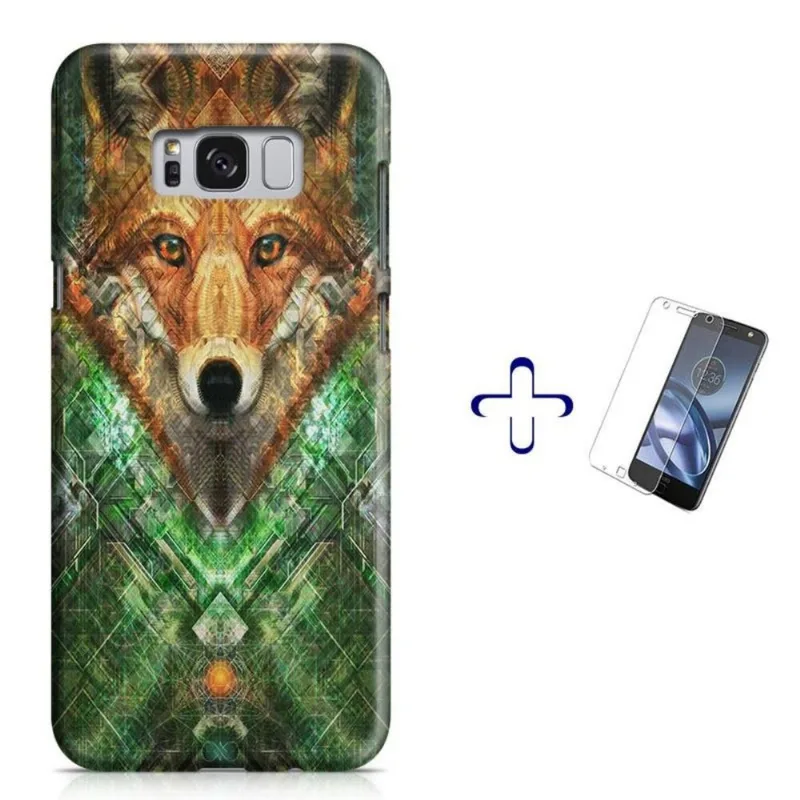 Kit Capa Galaxy S8 Wolf Lobo+Pel.Vidro (BD01)