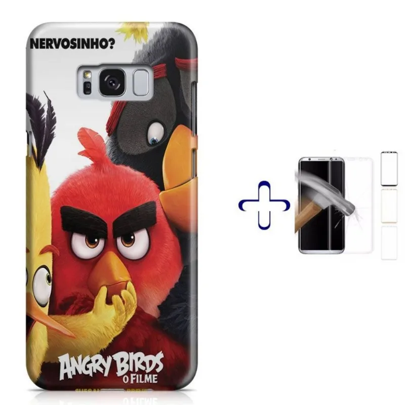 Kit Capa Galaxy S8+ Angry Birds+Pel.Vidro (BD01)