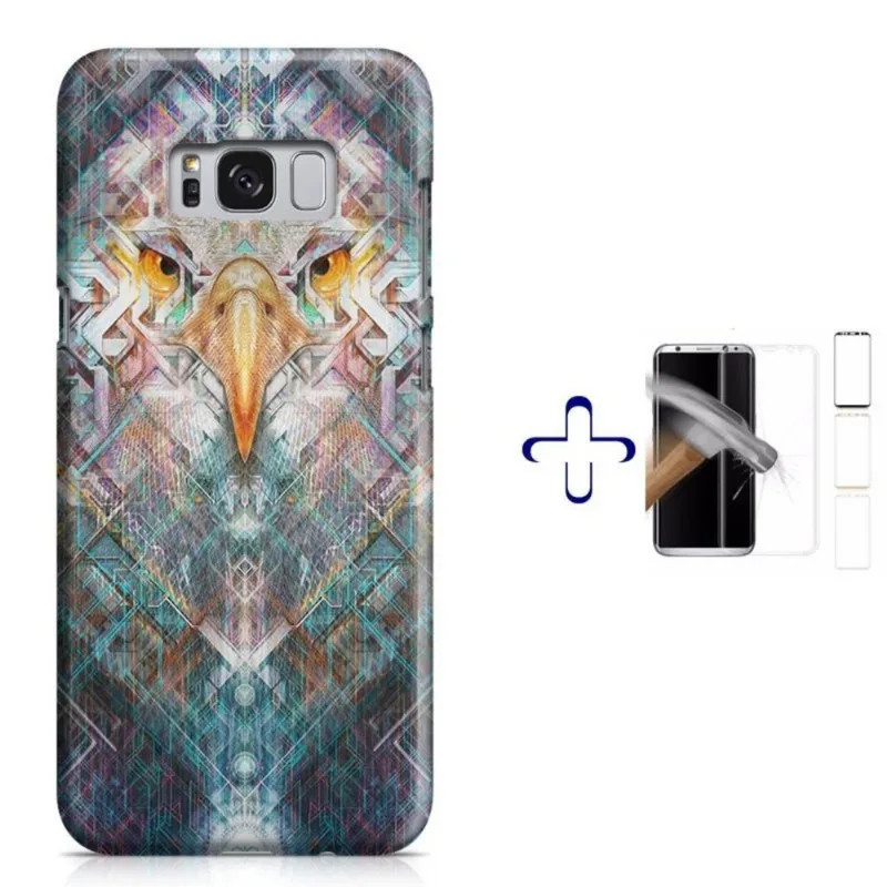 Kit Capa Galaxy S8+ Águia Gavião+Pel.Vidro (BD01)