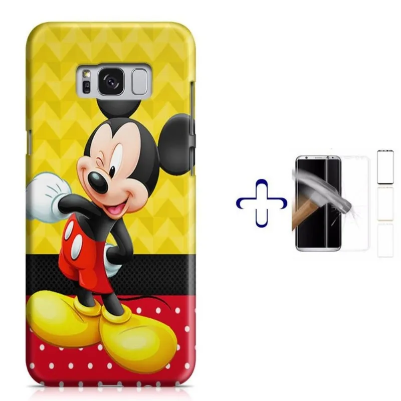 Kit Capa Galaxy S8+ Mickey+Pel.Vidro (BD01)