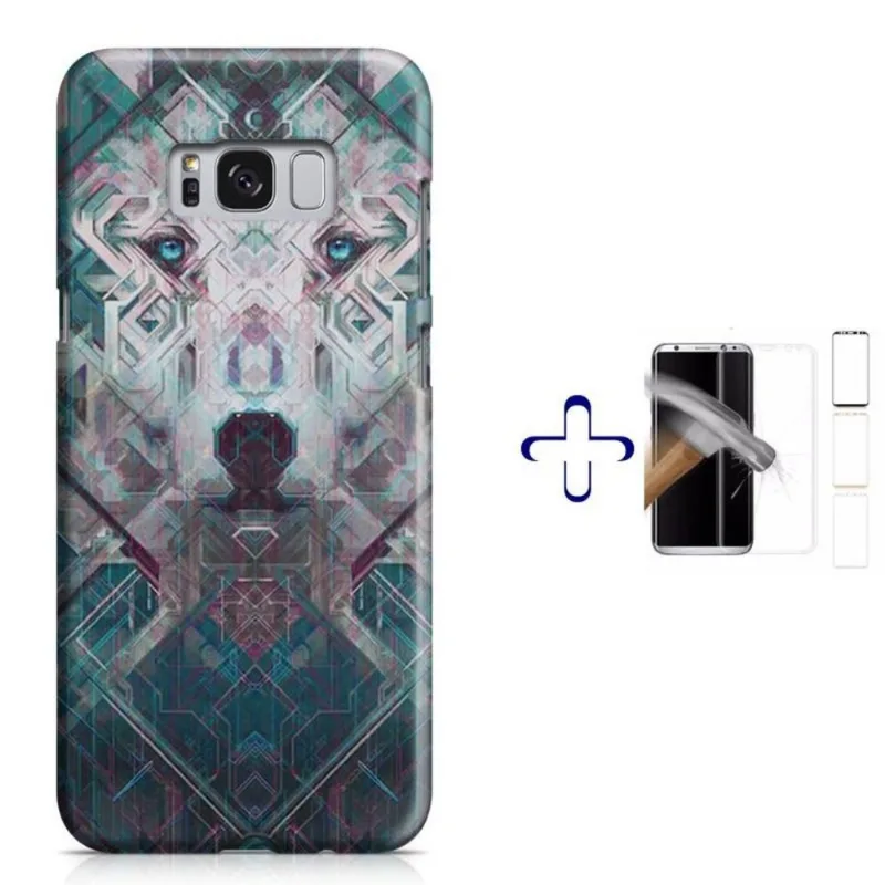 Kit Capa Galaxy S8+ Moon Wolf Lobo Lunar+Pel.Vidro (BD01)