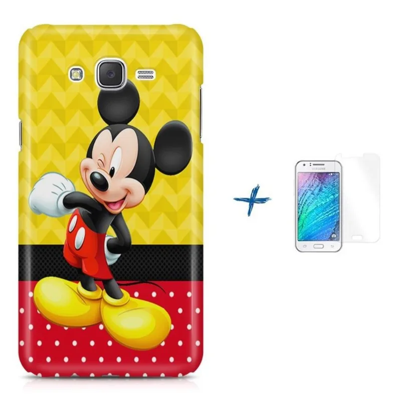 Kit Capa J7 (J700) Mickey +Pel.VidrBD1