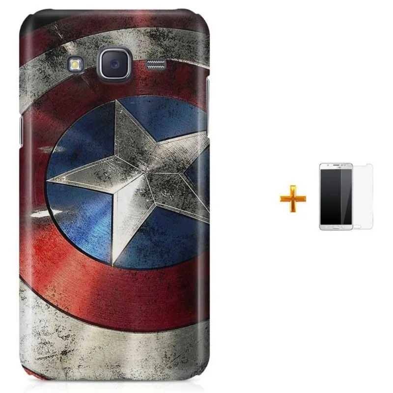 Kit Capa Galaxy J7 2016 Capitão América + Pel (BD01)