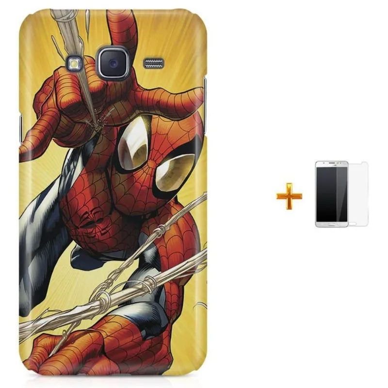 Kit Capa Galaxy J7 2016 Homem Aranha Spider-Man + Pel