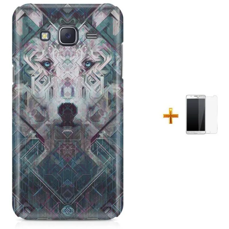 Kit Capa Galaxy J7 2016 Moon Wolf Lobo Lunar + Pel (BD01)