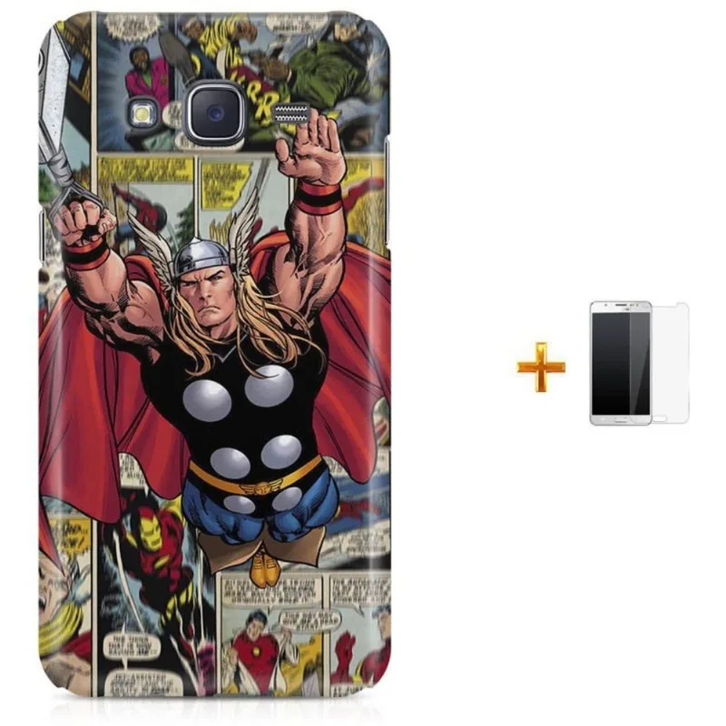 Kit Capa Galaxy J7 2016 Thor Vingadores + Pel (BD01)