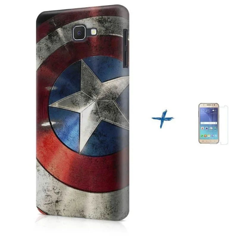 Kit Capa Galaxy J7 Prime Capitão América + Pel (BD01)