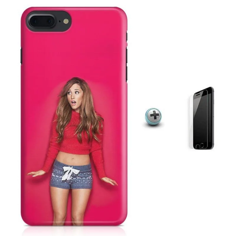 Kit Capa iPhone 7 Plus - Ariana Grande + Pel Vidro BD1