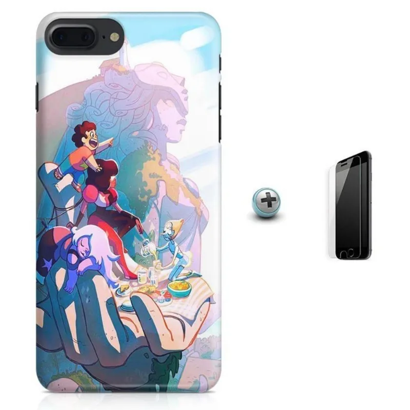 Kit Capa iPhone 7 Plus - Stephen Universe + Pel Vidro BD1