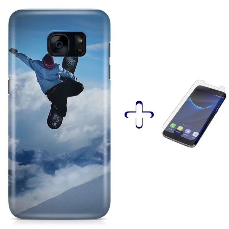 Kit Capa Galaxy S7 Snowboard+Pel.Vidro BD1
