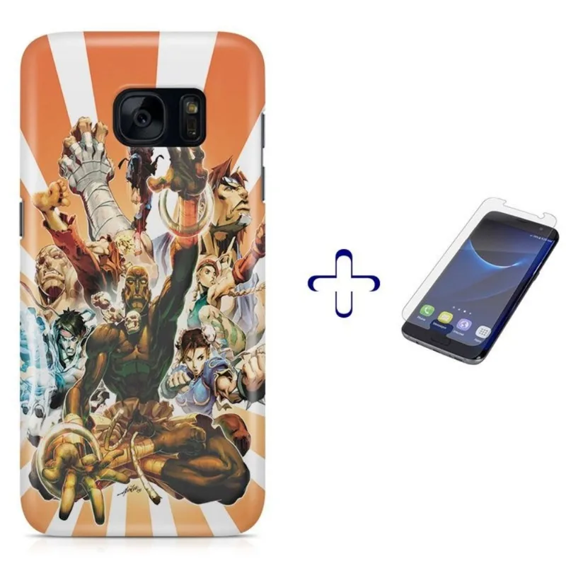Kit Capa Galaxy S7 Street Fighter+Pel.Vidro BD1