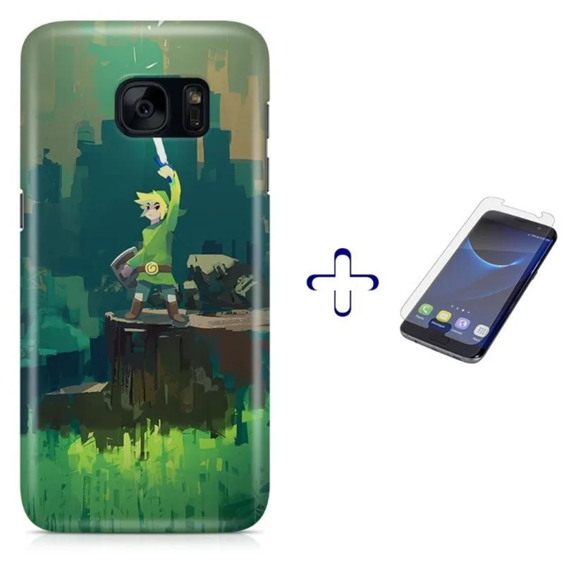 Kit Capa Galaxy S7 Zelda+Pel.Vidro BD1