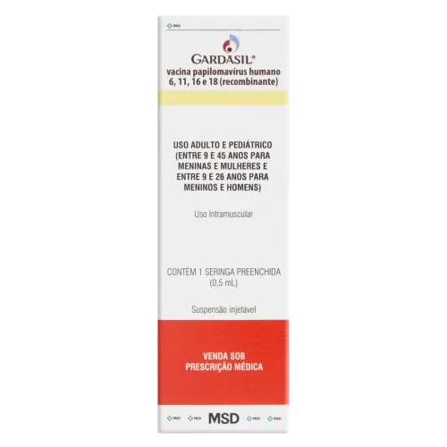 GARDASIL MSD CAIXA 0 5ML SUSPENSÃO INJETÁVEL