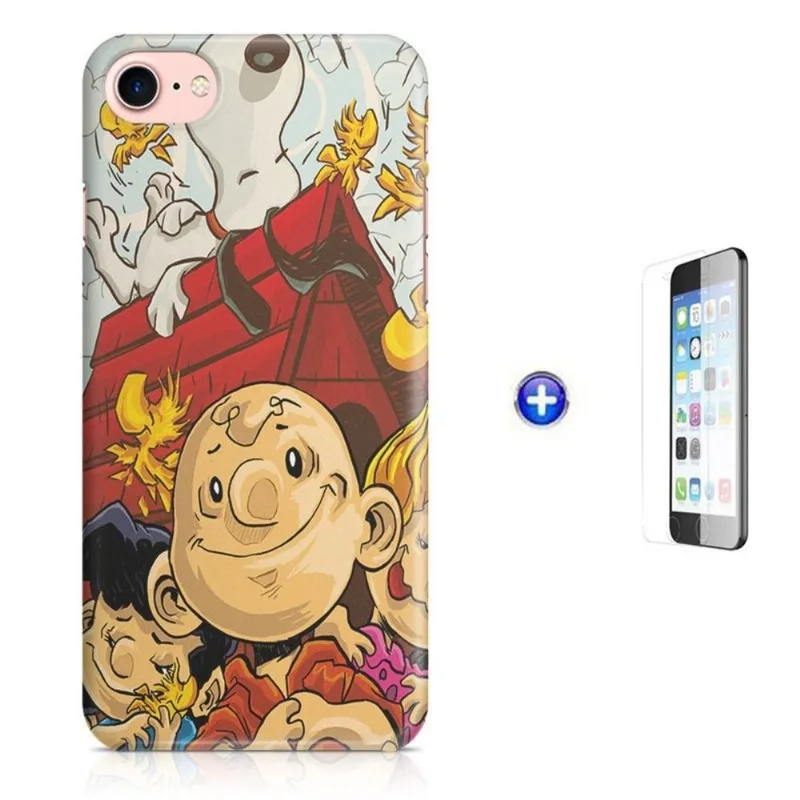 Kit Capa iPhone 7 - 4,7' Snoopy + Pel.Vidro BD1