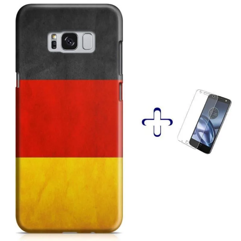 Kit Capa Galaxy S8 Bandeira Alemanha+Pel Vidro BD30