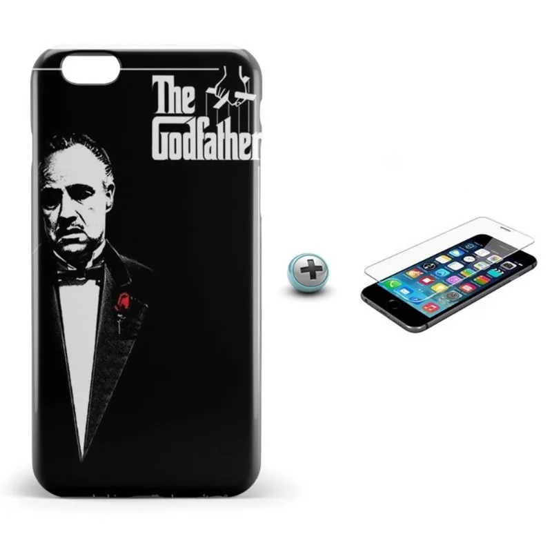 Kit Capa iPhone 6/6S The Godfather +Pel.Vidro BD1