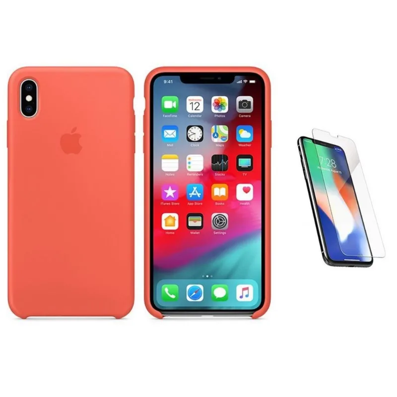 Capa Silicone iPhone XS Max 6,5' Nectarina + Pel