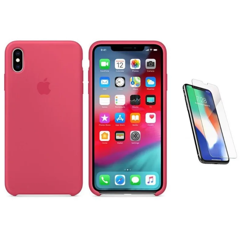 Capa Silicone iPhone XS 5,8' Hibisco + Pel