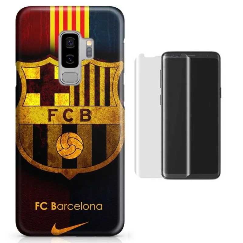 Kit Capa Galaxy S9 Plus Barcelona+Pel.Vidro (BD01)