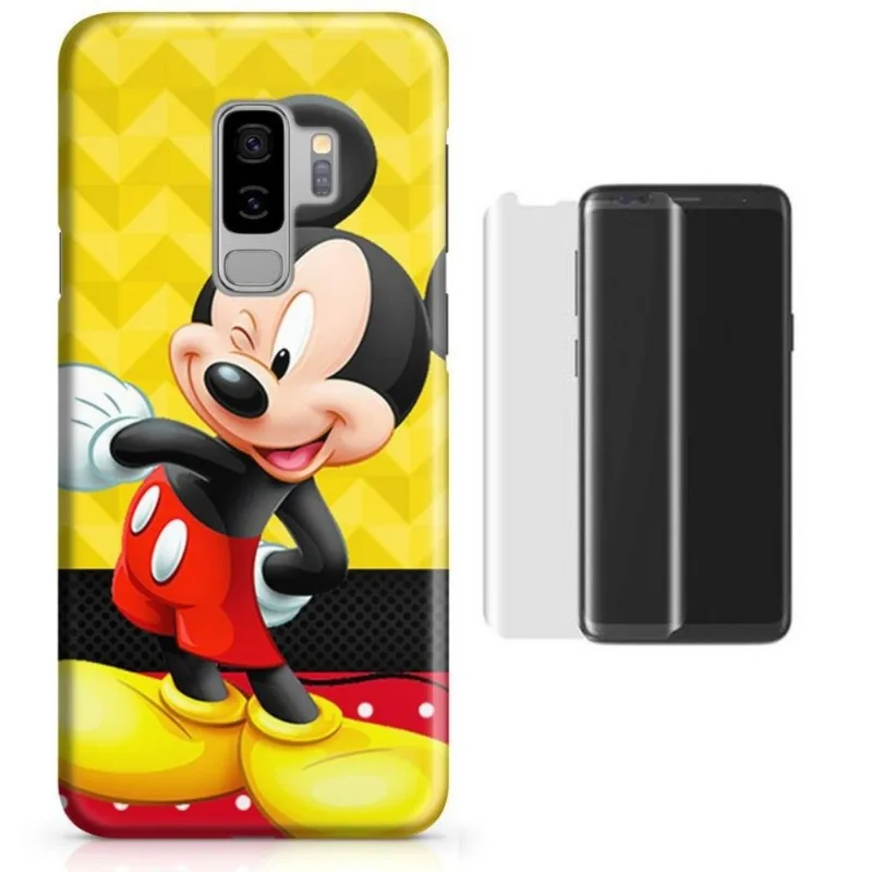 Kit Capa Galaxy S9 Plus Mickey+Pel.Vidro (BD01)