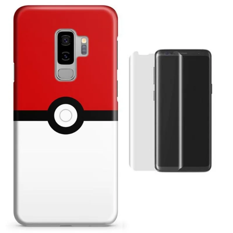 Kit Capa Galaxy S9 Plus Pokeball+Pel.Vidro (BD01)