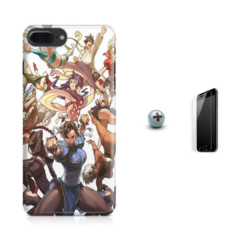 Kit Capa iPhone 8 Plus - Street Fighter + Pel Vidro BD2