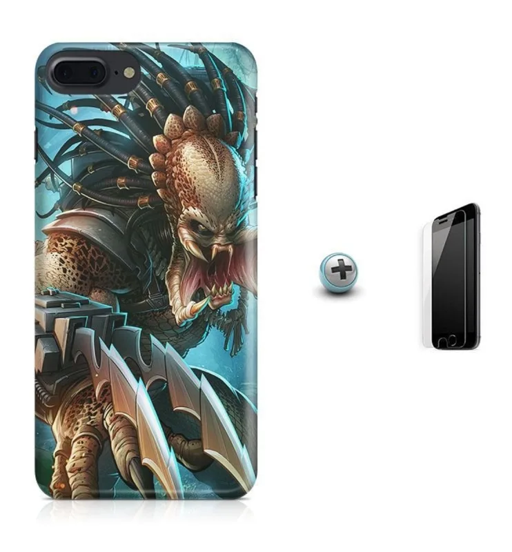 Kit Capa iPhone 8 Plus - Predador + Pel Vidro BD1