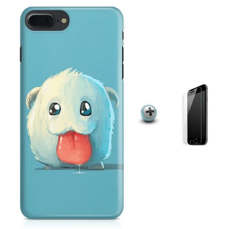 Kit Capa iPhone 8 Plus Poro League of Legends +Pel Vidro BD1