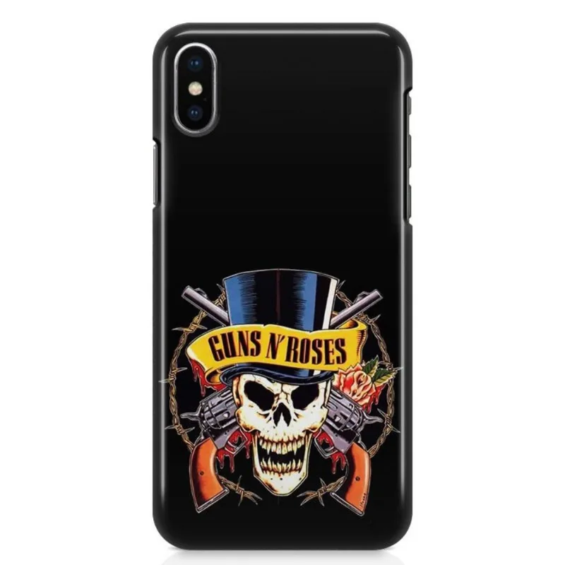 Kit Capa iPhone X - Guns n' Roses + Pel Vidro BD2