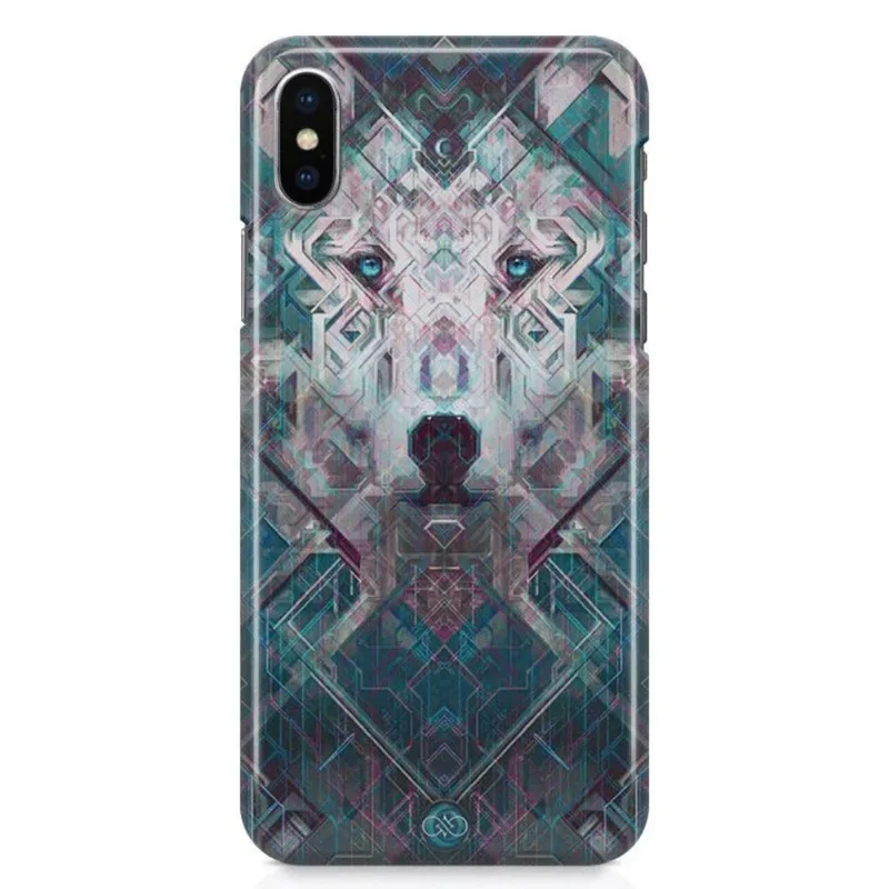 Kit Capa iPhone X - Moon Wolf Lobo Lunar + Pel Vidro BD1