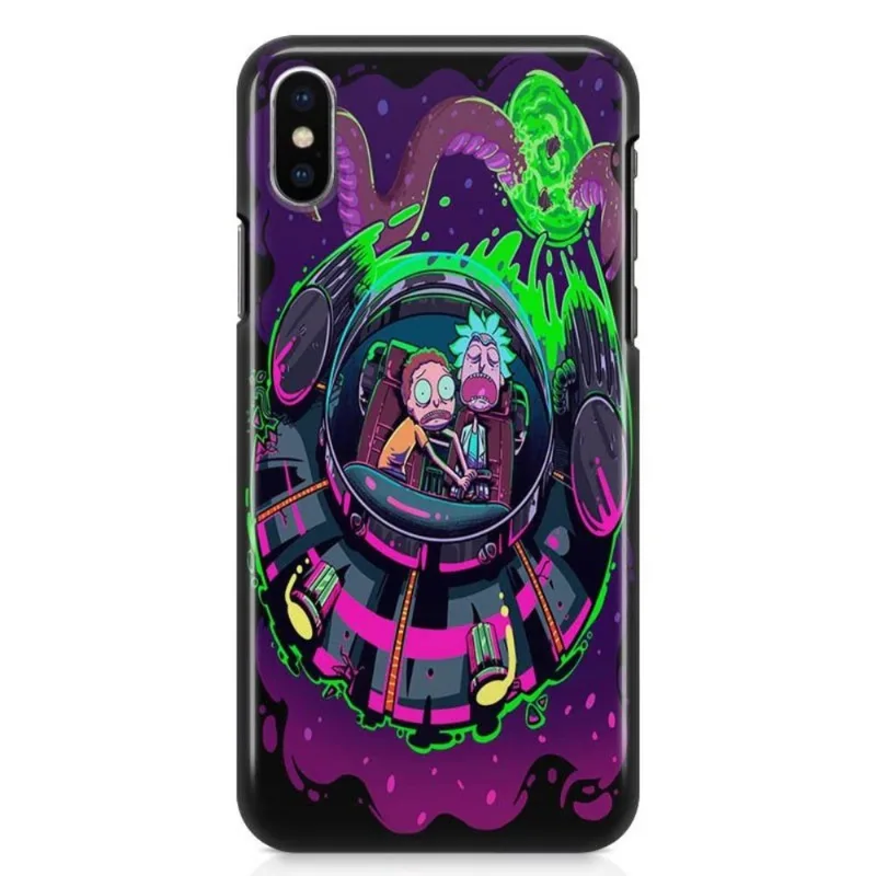 Kit Capa iPhone X - Rick And Morty + Pel Vidro BD1
