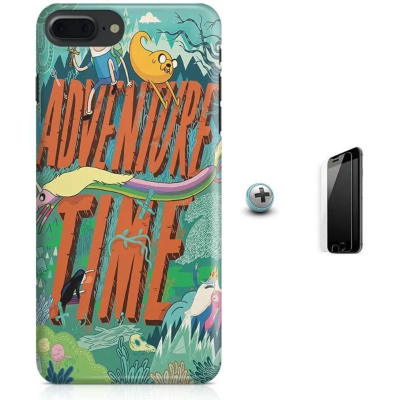 Kit Capa iPhone 7 Plus - Hora da Aventure + Pel Vidro B30