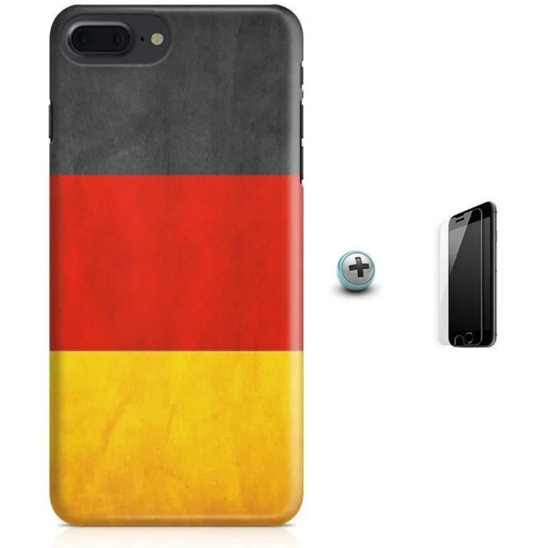 Kit Capa iPhone 7 Plus - Bandeira Alemanha + Pel Vidro B30