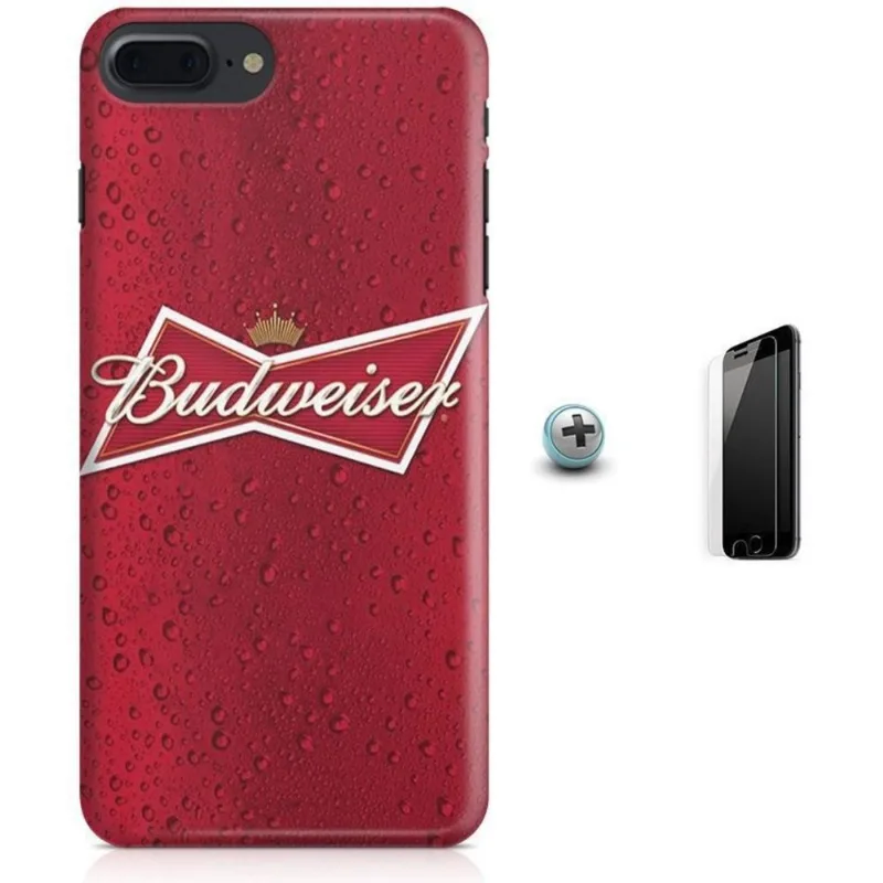 Kit Capa iPhone 7 Plus - Budweiser Beer + Pel Vidro B30