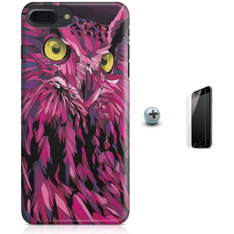 Kit Capa iPhone 7 Plus - Coruja Owl + Pel Vidro B30