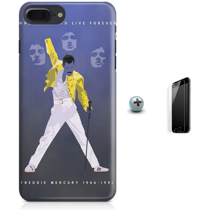 Kit Capa iPhone 7 Plus - Freedie Mercury + Pel Vidro B30