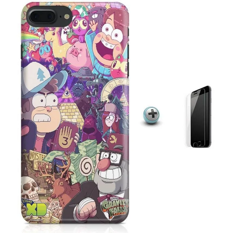 Kit Capa iPhone 7 Plus - Gravity Falls + Pel Vidro B31