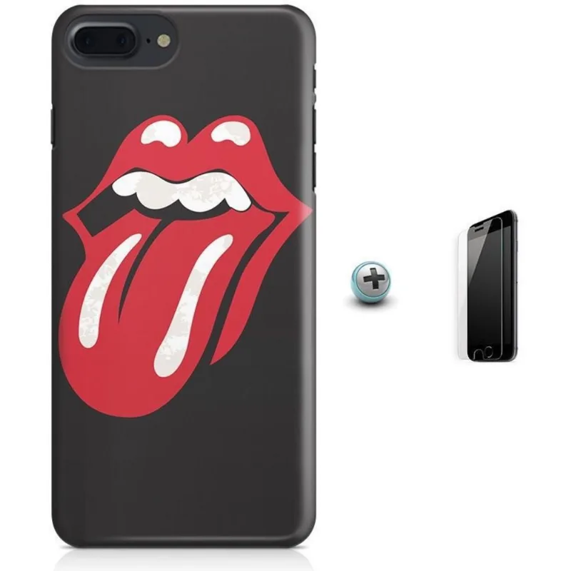 Kit Capa iPhone 7 Plus - Rolling Stones + Pel Vidro B30