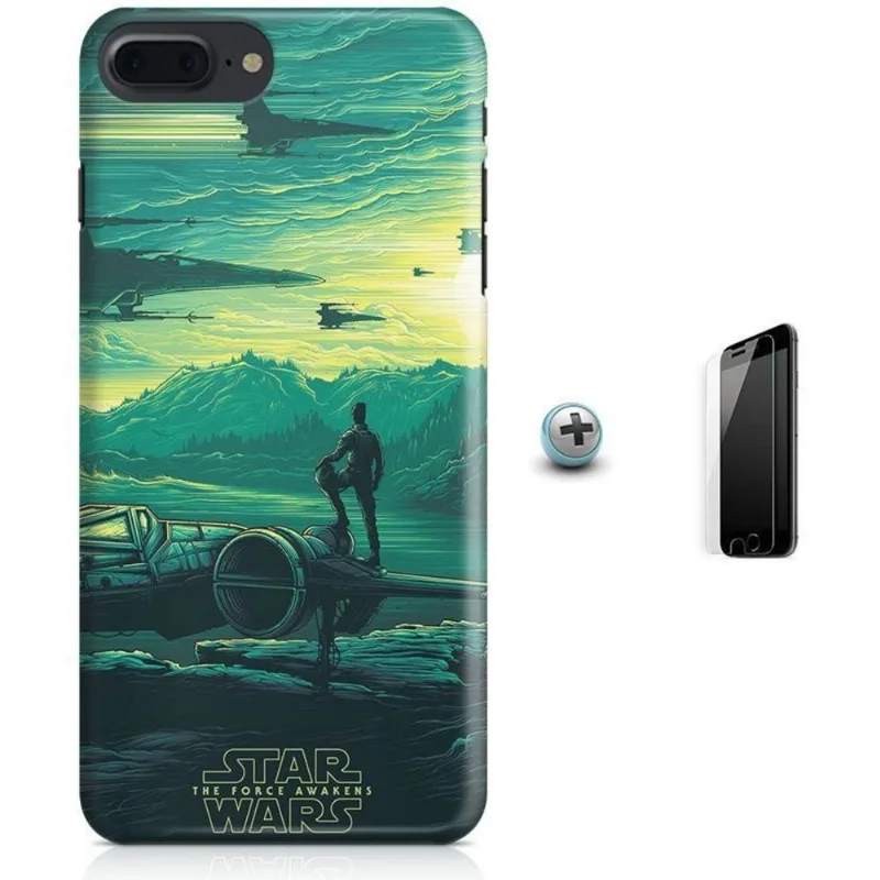 Kit Capa iPhone 7 Plus - Star Wars + Pel Vidro B30