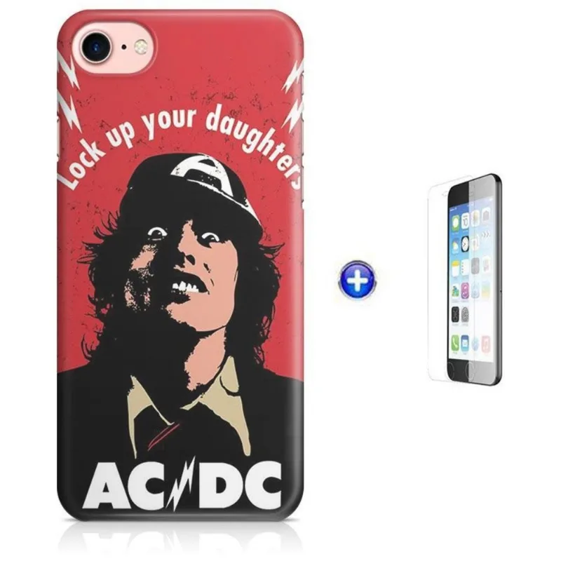 Kit Capa iPhone 7 - 4,7' ACDC AC/DC + Pel Vidro (BD30)