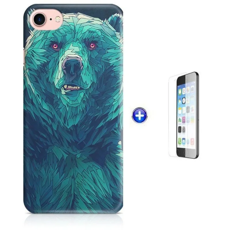 Kit Capa iPhone 7 - 4,7' Urso Design Bear + Pel Vidro B30