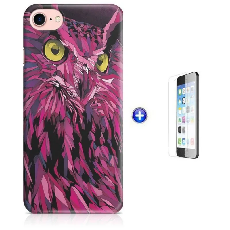 Kit Capa iPhone 7 - 4,7' Coruja Owl + Pel Vidro (BD30)