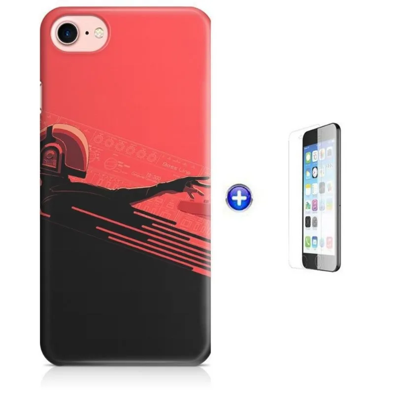 Kit Capa iPhone 7 - 4,7' Daft Punk + Pel Vidro (BD30)