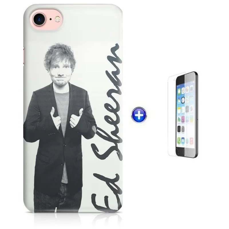 Kit Capa iPhone 7 - 4,7' Ed Sheeran + Pel Vidro (BD30)