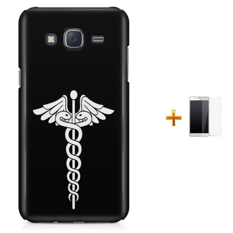 Kit Capa Galaxy J7 2016 Simbolo de Medicina + Pel (BD30)