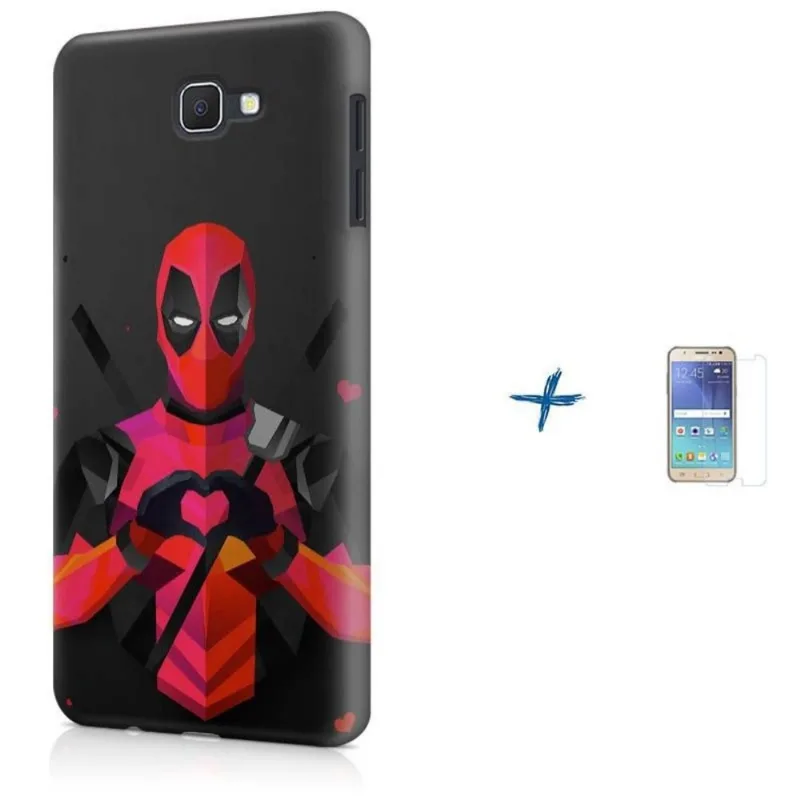 Kit Capa Galaxy J7 Prime Deadpool Marvel + Pel (BD30)