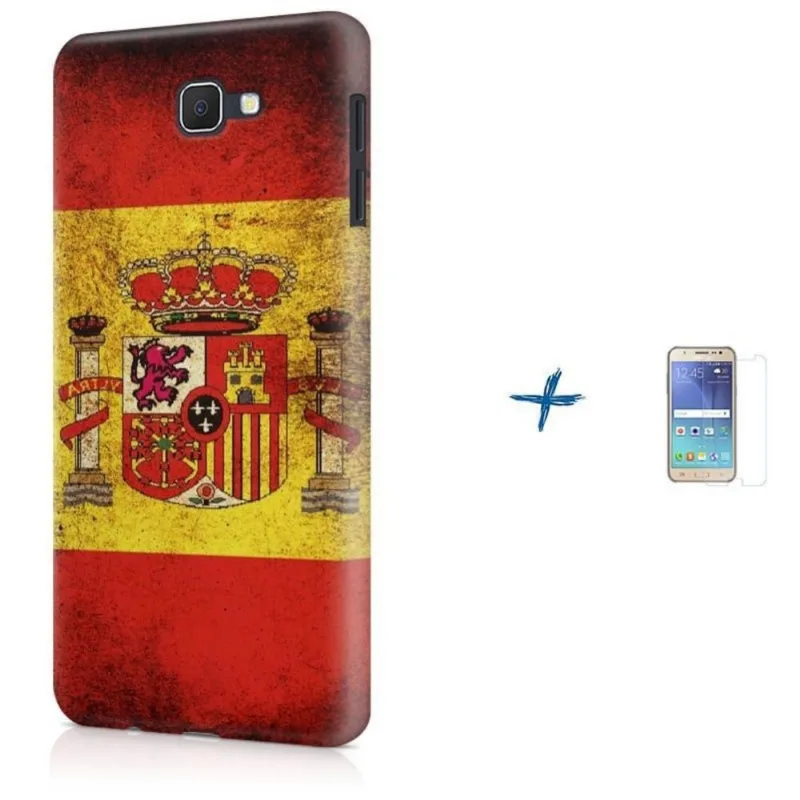 Kit Capa Galaxy J7 Prime Bandeira Espanha + Pel (BD30)