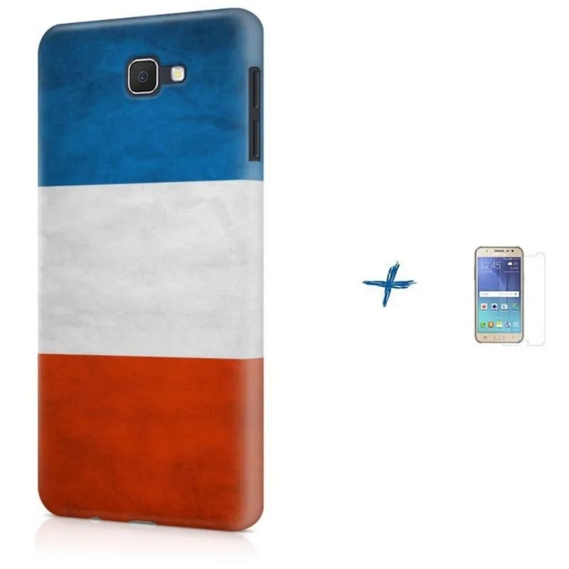 Kit Capa Galaxy J7 Prime Bandeira França + Pel (BD30)